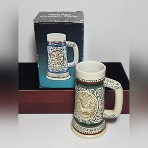 Vintage 1983 Avon Sporting Ceramic Stein English Setter Rainbow Trout Ceramarte